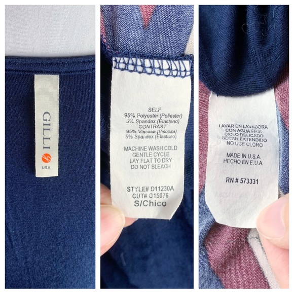 Gilli burgundy & navy blue faux wrap tie waist dress - Picture 12 of 12